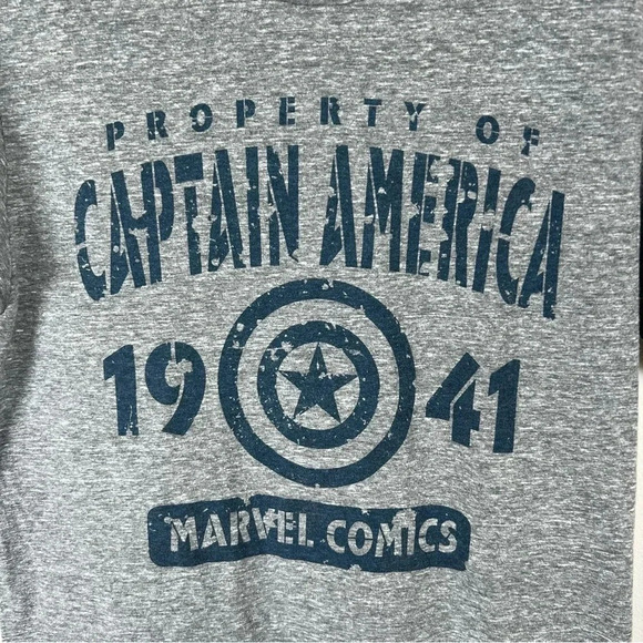 Marvel Mens Captain America Graphic T-Shirt Gray Heather Super Hero Comics Small - Picture 6 of 9